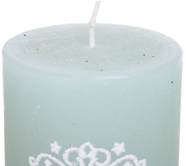 Свеча рустикальная цилиндр 78х140 мм Олени зеленая Pako-If