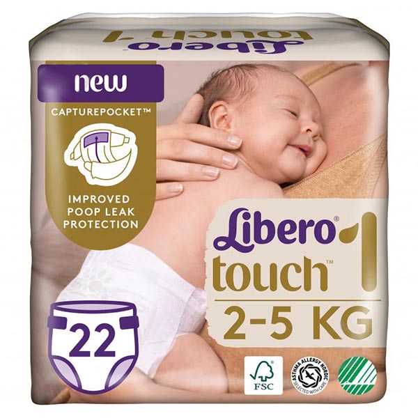 Подгузники Libero Touch 1 2-5 кг 22 шт.