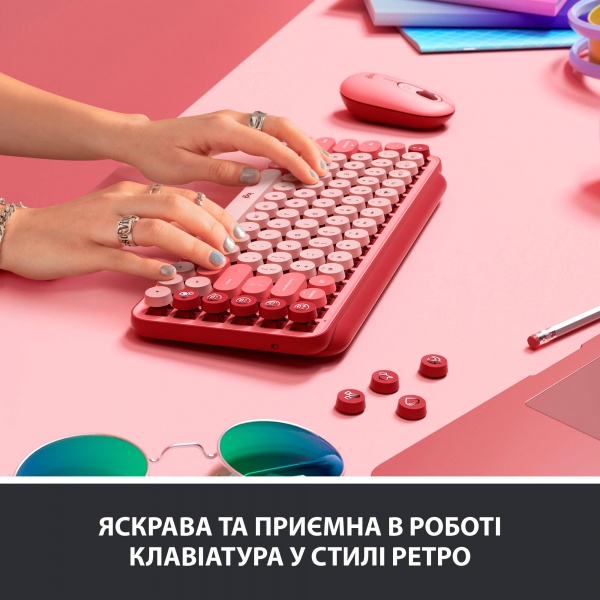 Клавиатура Logitech POP Keys Wireless Mechanical Keyboard With Emoji Keys (L920-010737) heartbreaker rose 