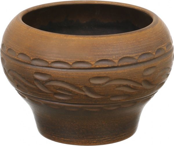 Горщик для запікання 1,4 л димлений різьблений