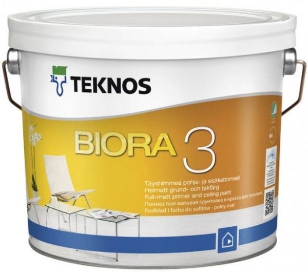 Фарба інтер'єрна акрилатна TEKNOS BIORA 3 мат білий 9л 