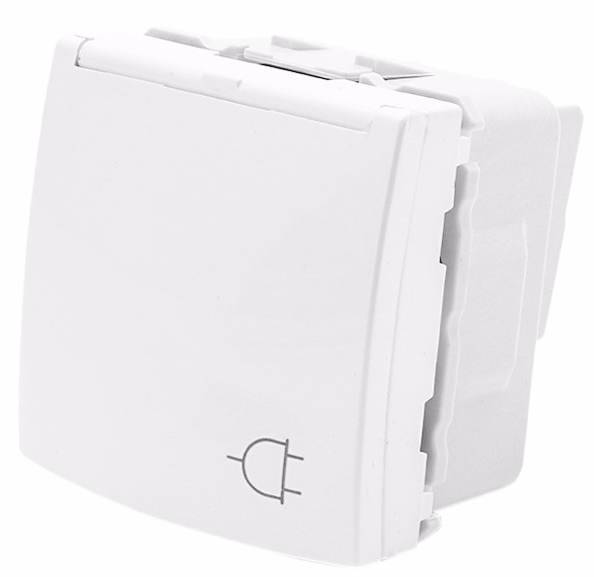 Розетка із заземленням Schneider Electric Unica 16 А 250 В зі шторками з кришкою білий MGU3.037.18TA