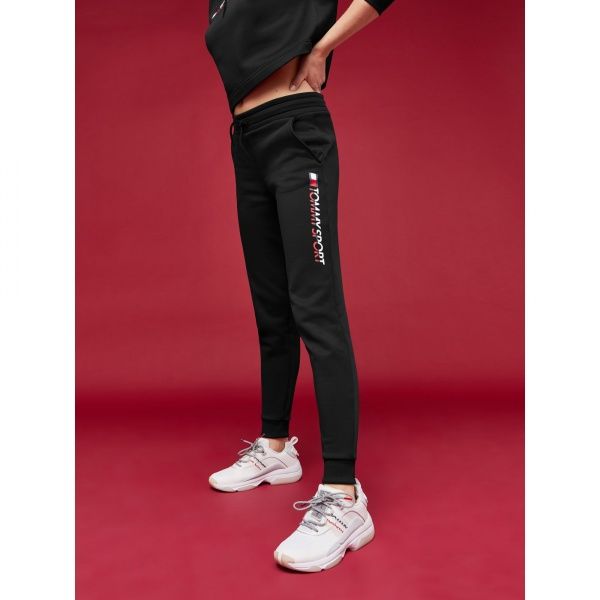 Брюки Tommy Hilfiger Sport FLEECE JOGGER BIG LOGO S10S100289099 р. M черный