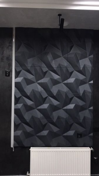 Плитка гіпсова 3D-панель Gipster Crystals Бетон антрацит 0,25 кв.м