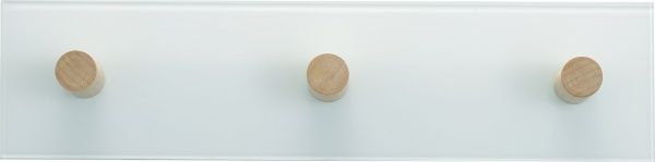 Вішалка настінна скло біле дерев'яні гачки Z-3-GB (W)