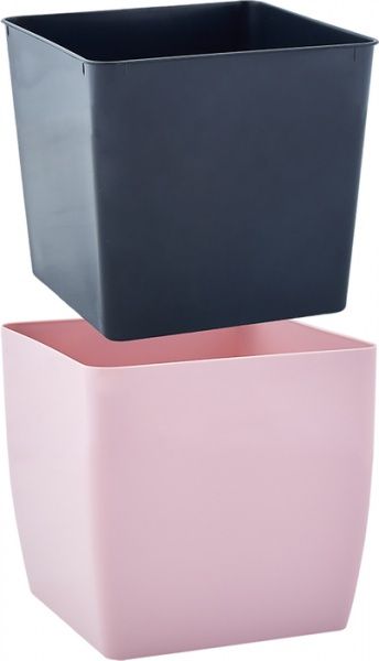 Вазон пластиковый Алеана Квадро низкий 16х16х15,5см квадратный 3л фрезия 