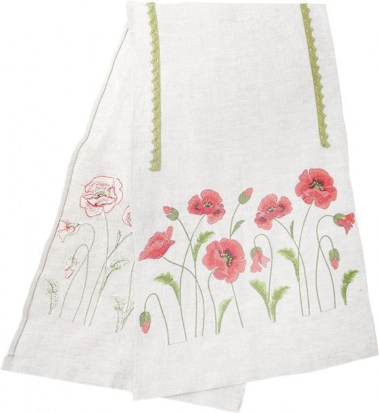 Дорожка Маковое поле 40x135 см бежевый Галерея льна 