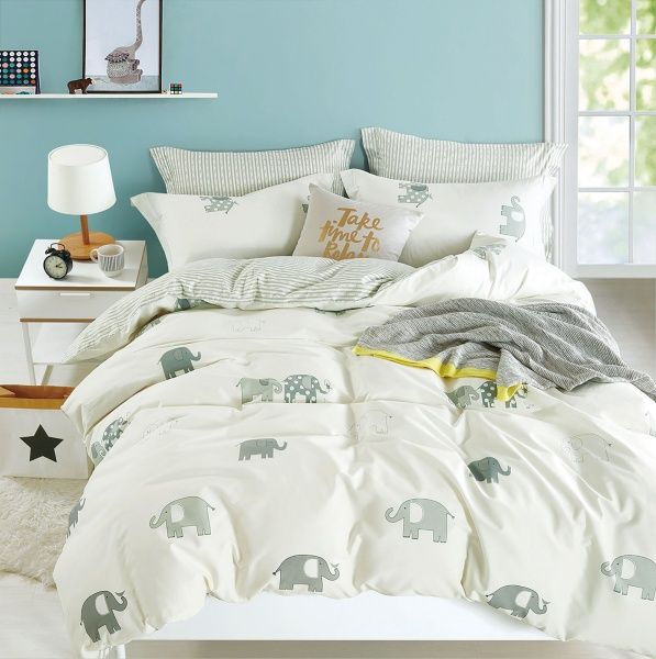 Комплект постельного белья Blue Dino белый Design_YX