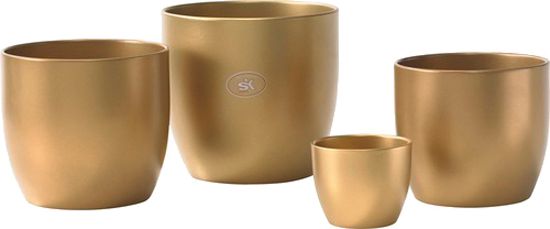 Вазон керамічний Soendgen Basel Glamour круглий золотий (0069-0014-1057) 