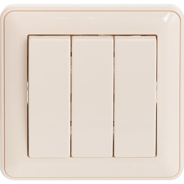 Выключатель тройной W-59 VS0516-351-28 слоновая кость