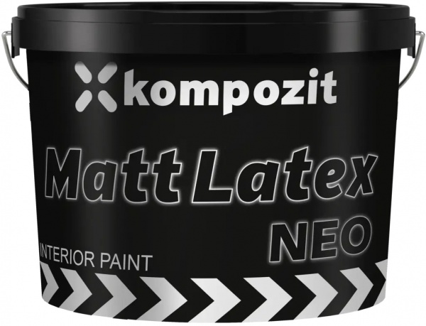 Краска интерьерная латексная Kompozit MATT LATEX NEO глубокий мат белая 7кг 