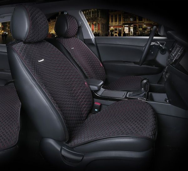 Накидка на сидіння Carfashion Palermo Front 21751 2 шт. чорний із червоним