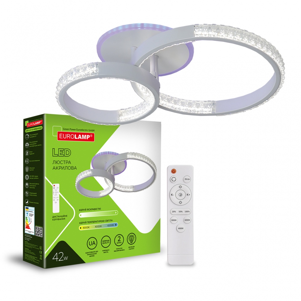 Люстра потолочная Eurolamp 42 Вт LED-модуль белый LED-LR-42-M16(white)