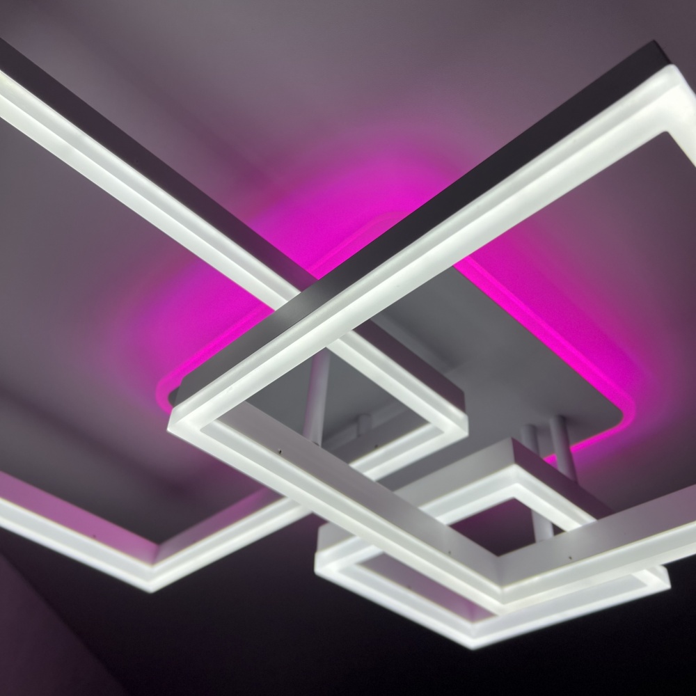 Люстра світлодіодна Luminaria 4x105 Вт LED-модуль білий GENNY SQUARE RGB 105W 4S WHITE