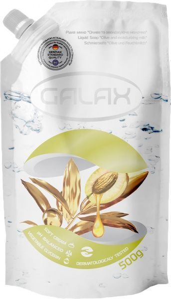 Мило рідке Galax олива та зволожуюче молочко 500 мл 24 шт./уп.