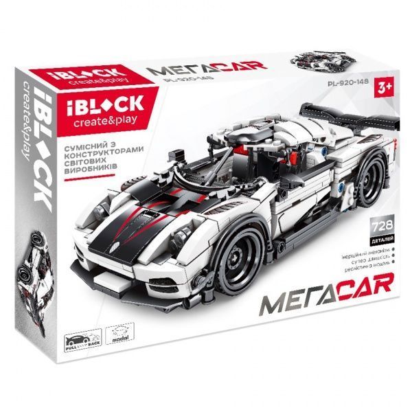 Автоконструктор Iblock Мегаcar, 728 деталей PL-920-148