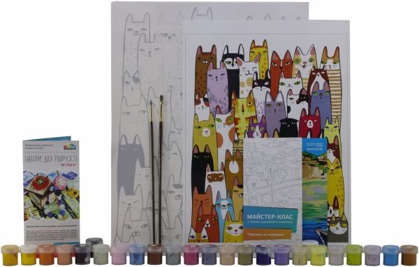 Картина по номерам «50 котів» Rosa Start 