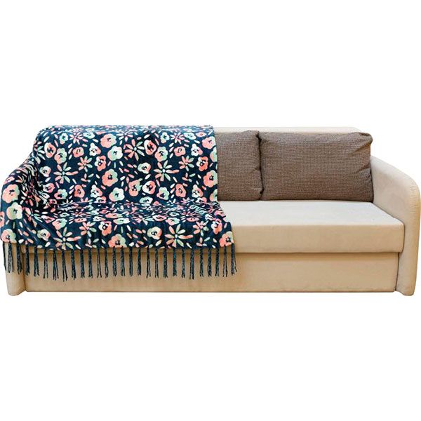 Плед Fringe Brush Floral 140x180 см темно-синий La Nuit 