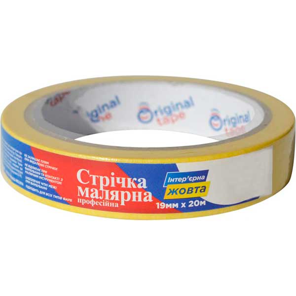 Стрічка малярна ORIGINAL TAPE жовта 19 мм 20 м