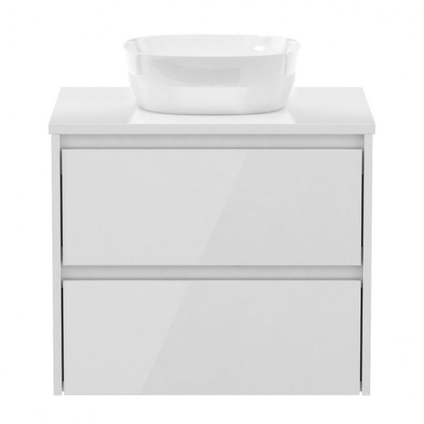 Тумба підвісна Imprese Netka 60 см f3201W зі стільницею і умивальником, біла