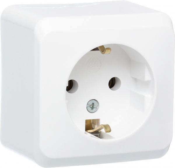 Розетка с заземлением Schneider Electric Прима без шторок белый WDE001080