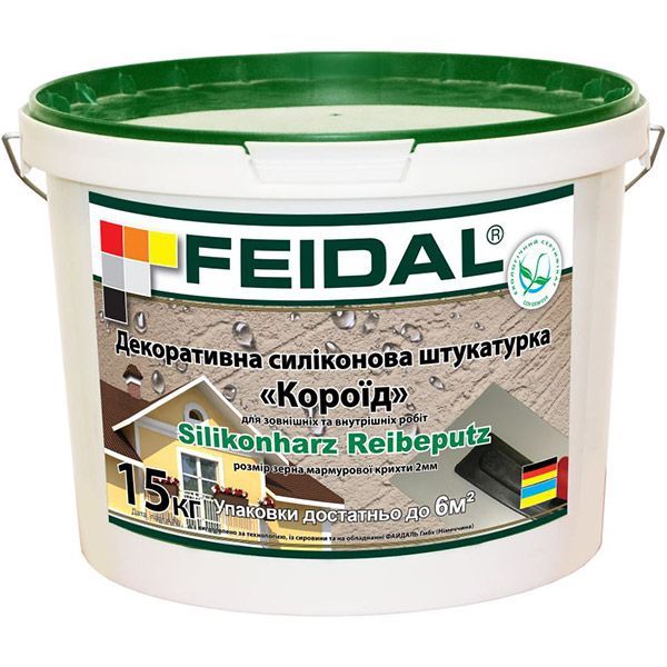 Декоративна штукатурка короїд Feidal Silikonharz Reibeputz 25 кг білий