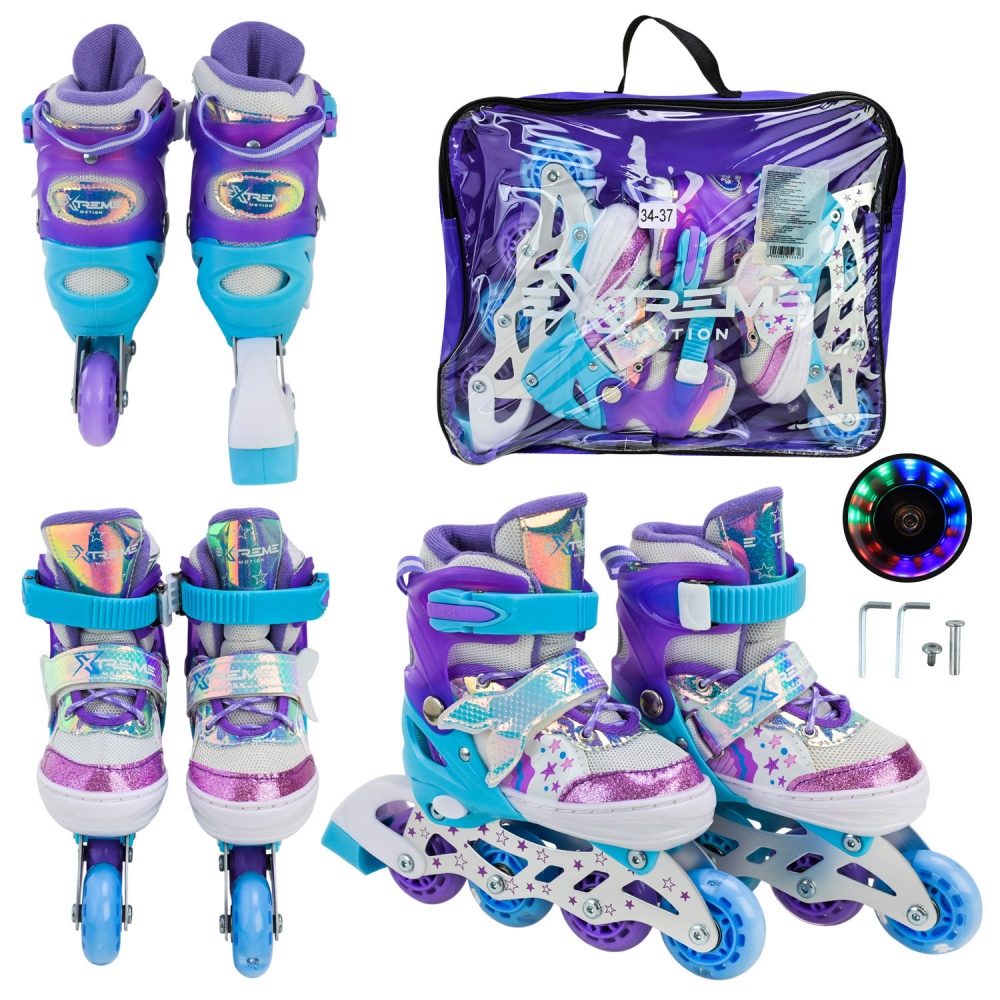 Роликовые коньки Shantou Extreme Motion M RL25434 р. 34-37 фиолетовый