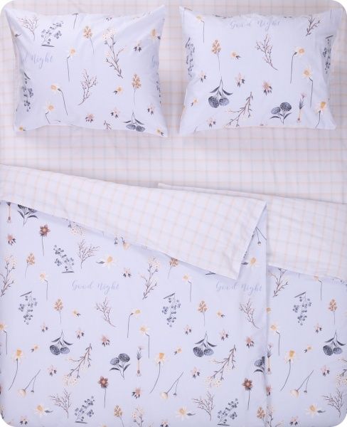 Комплект постільної білизни Silver blossom сімейний різнокольоровий принт La Nuit 