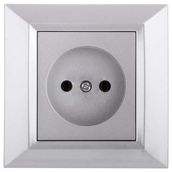 Розетка без заземлення UP! (Underprice) Vesta срібний