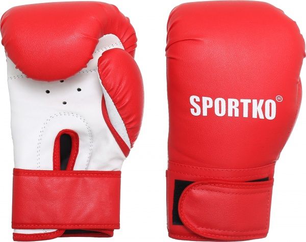 Боксерские перчатки SPORTKO 7oz красный с белым