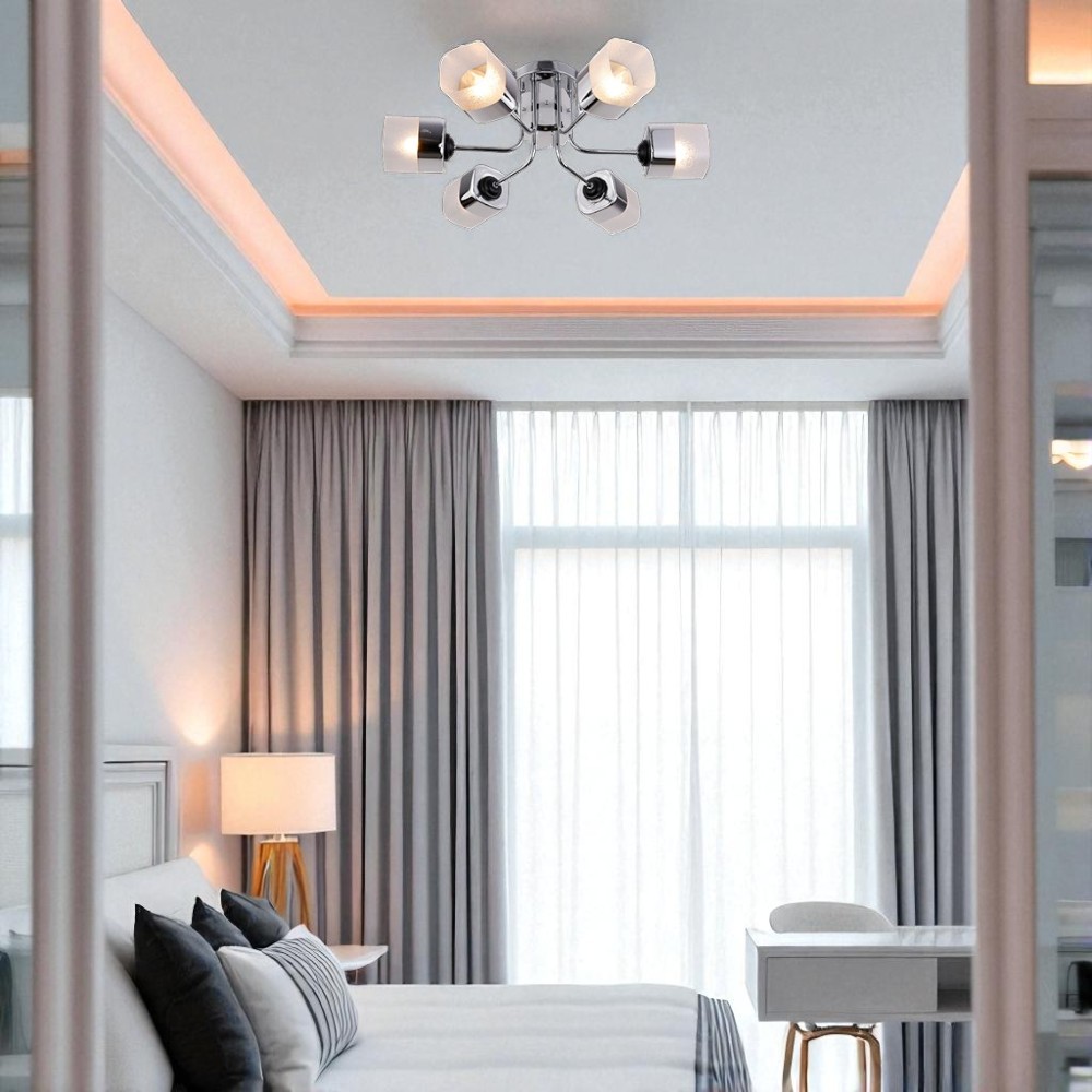 Люстра стельова WunderLicht Sky 6x60 Вт Е27 хром KK5149-46