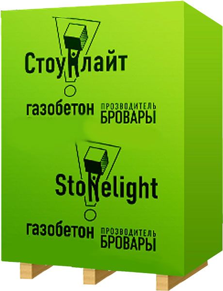Газобетонный блок СТОУНЛАЙТ 600x200x300 мм D-500 гладкий