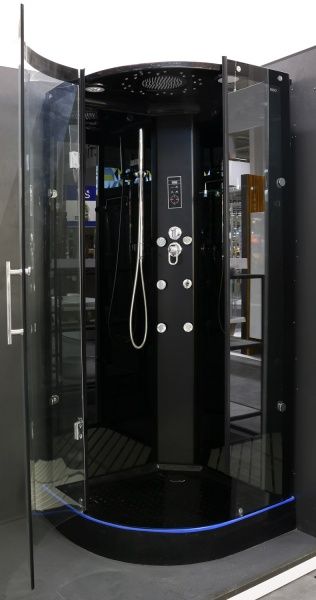 Душовий бокс EGO WAVE BLACK 900х900х2150 мм