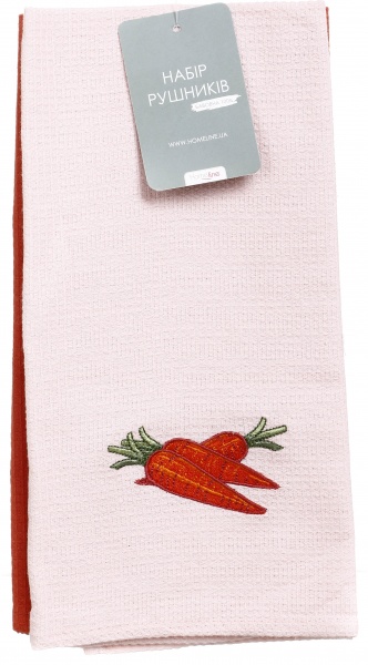 Набор полотенец кухонных вафельных Морковь 2 шт. 167334 45x60 см в ассортименте Homeline 