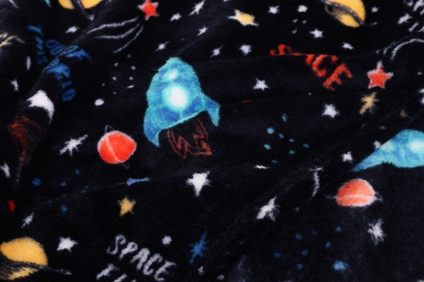 Плед Luna Kids Космос велсофт 100x120 см разноцветный 