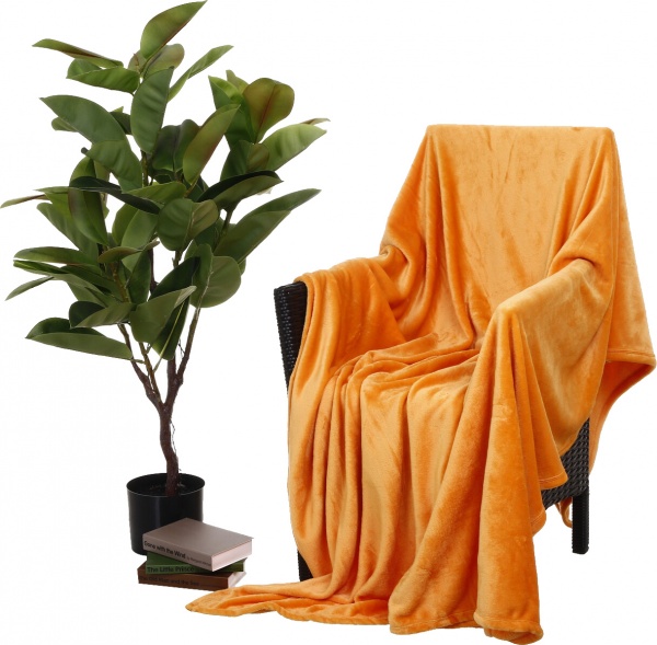 Плед Frannel Solid orange 160x200 см помаранчевий La Nuit 