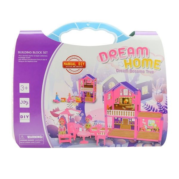 Игровой набор домик с куклой, аксессуарами в чемодане, в ассортименте SH369