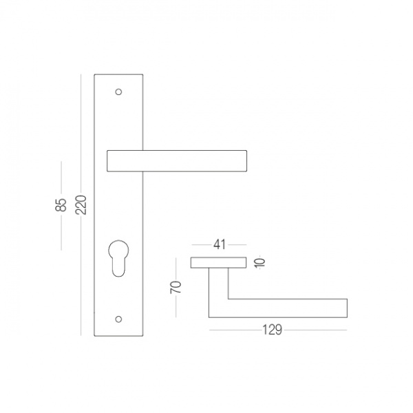 Ручка на планці MVM SS-1135-85 SS PZ 85 мм нержавіюча сталь