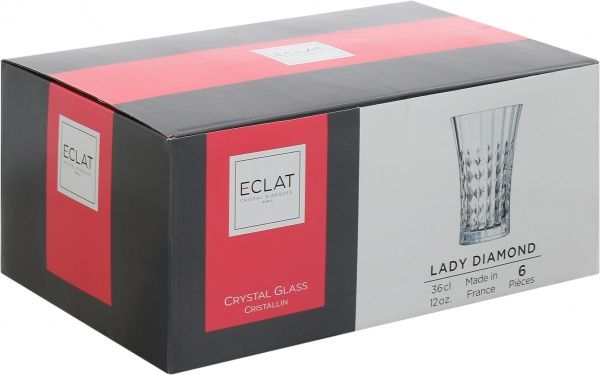 Набор стаканов высоких lady Diamond 360 мл 6 шт. L9746 Eclat