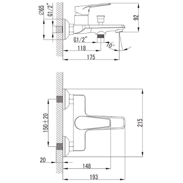 Змішувач для ванни Imprese Barka 10265