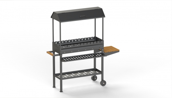 Мангал-барбекю трансформер стационарный 1530х650х1150 с колесиками