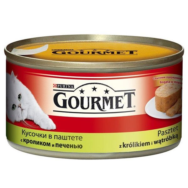 Корм Gourmet шматочки в паштет з кролем і печінкою 195 г