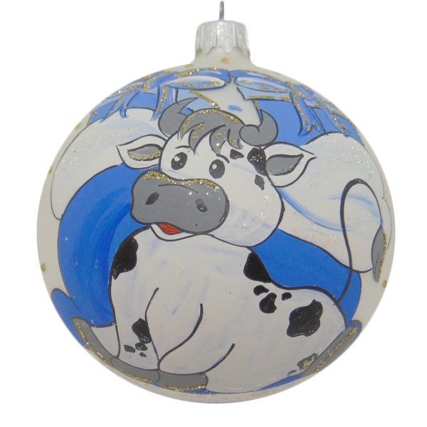 Шар новогодний стеклянный d100 Бык 9457 