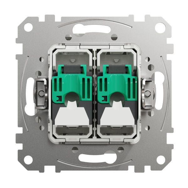 Розетка компьютерная двойная без заземления Schneider Electric Sedna Design RJ45 категория 5E UTP белый SDD111452