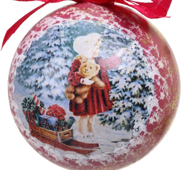 Шар новогодний Декупаж d 80 мм в ассортименте