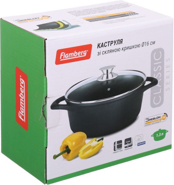 Кастрюля с крышкой Classic 1,3 л Flamberg