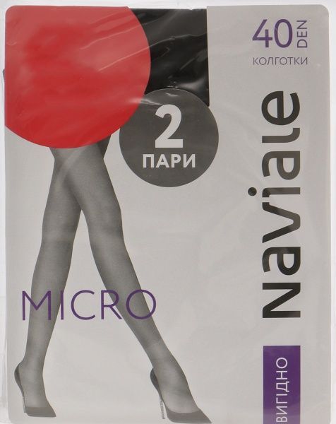 Колготки NAVIALE 1004 MИKPO 2 пари 40 den nero р. 4 черный 