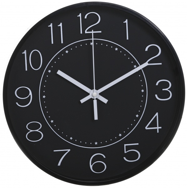 Часы настенные Optimal черно-белый 30х30х4 см