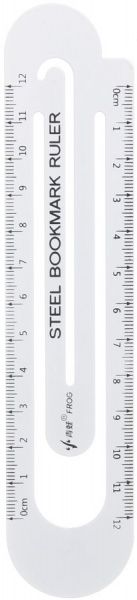 Линейка металлическая белая 12 см