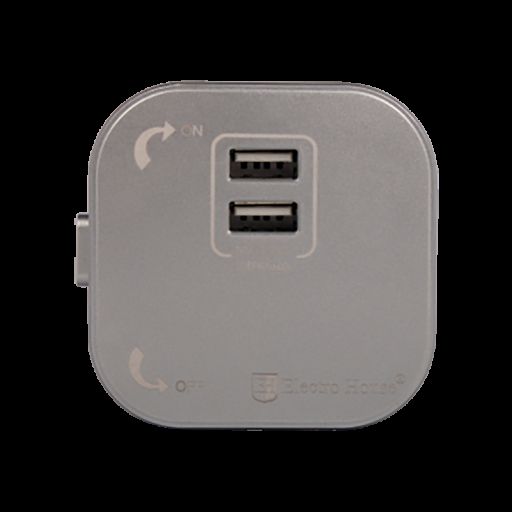 Розетка USB подвійна із заземленням ElectroHоuse Unique Elegance Подвійна USB розетка трекова (срібло) без кришк